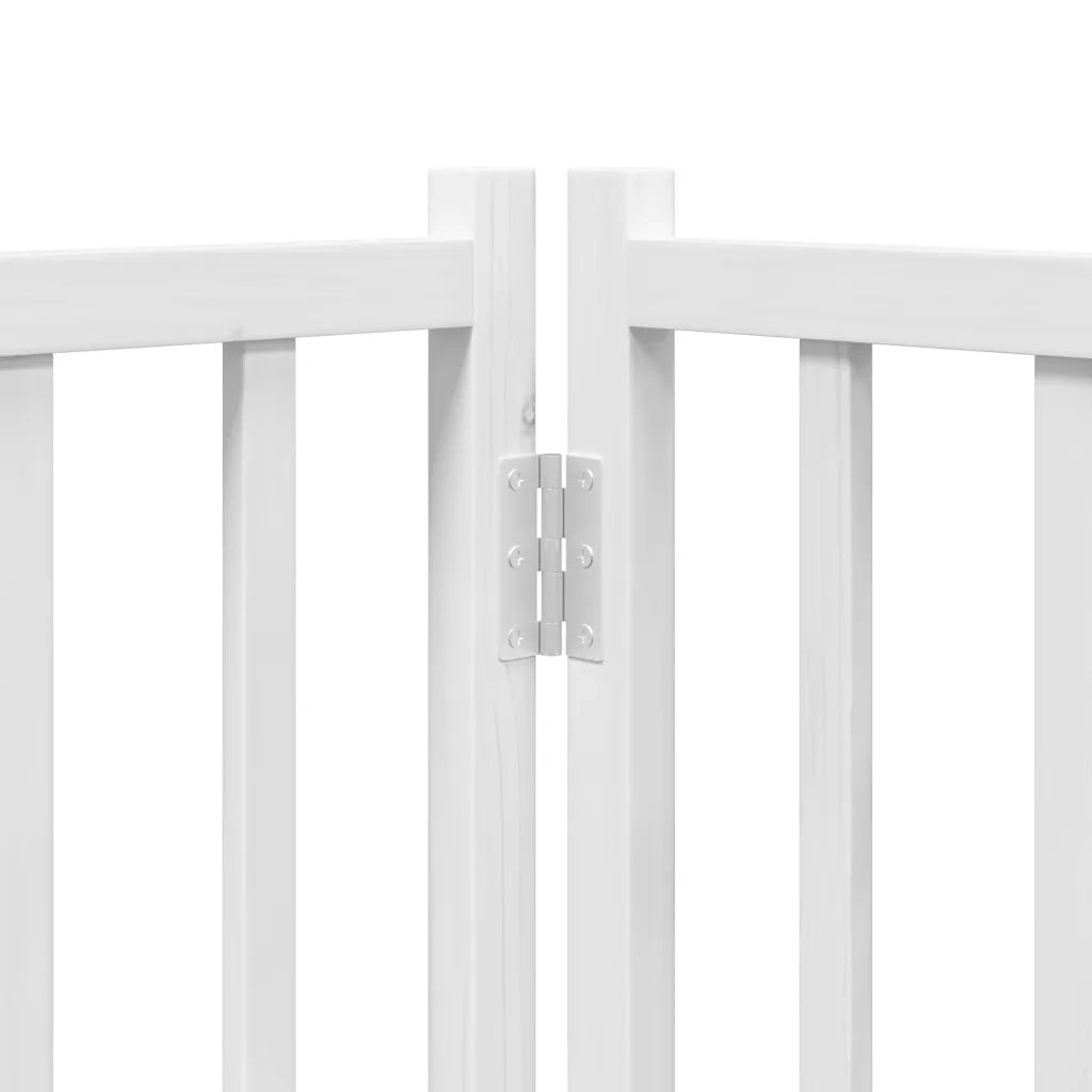 Cancello Cani Porta Pieghevole Bianco 12 Pannelli 640 cm Pioppo 3155734