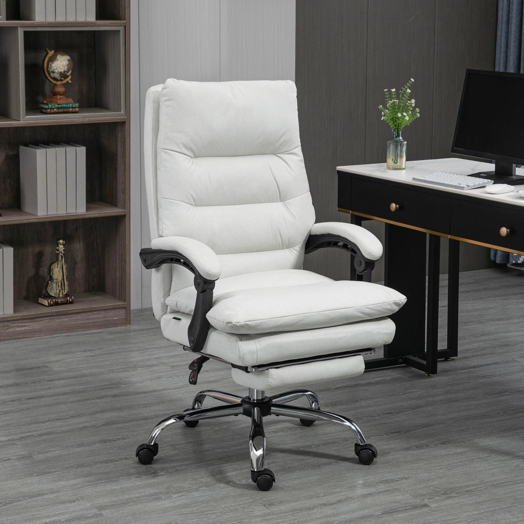 Sedia da ufficio con funzione massaggio, schienale reclinabile a 135¡ã, altezza regolabile, portata massima 120 kg, similpelle, 65x72x109-117 cm,