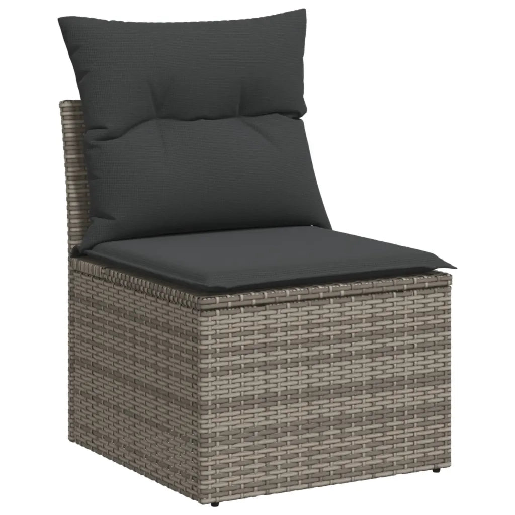 Set Divano da Giardino 6 pz con Cuscini Grigio in Polyrattan 3220209