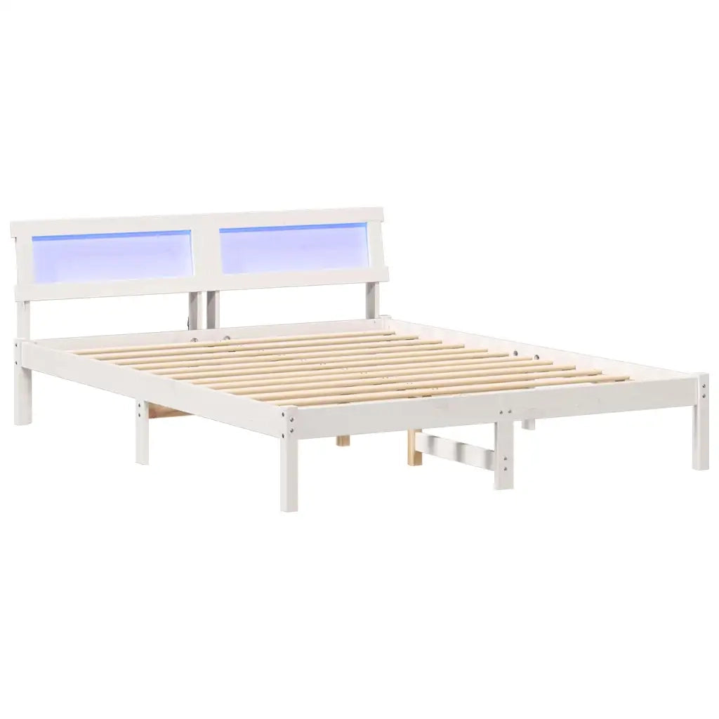 Struttura del letto-Giroletto-Rete del Letto Bianco 150 x 200 cm Pino massello 734439