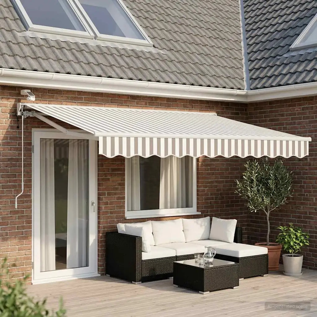 Tettuccio Elettrico Retrattile Grigio chiaro e bianco 5 × 3,5 m 3426459