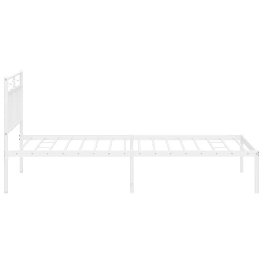 Giroletto con Testiera Metallo Bianco 100x200 cm 373735