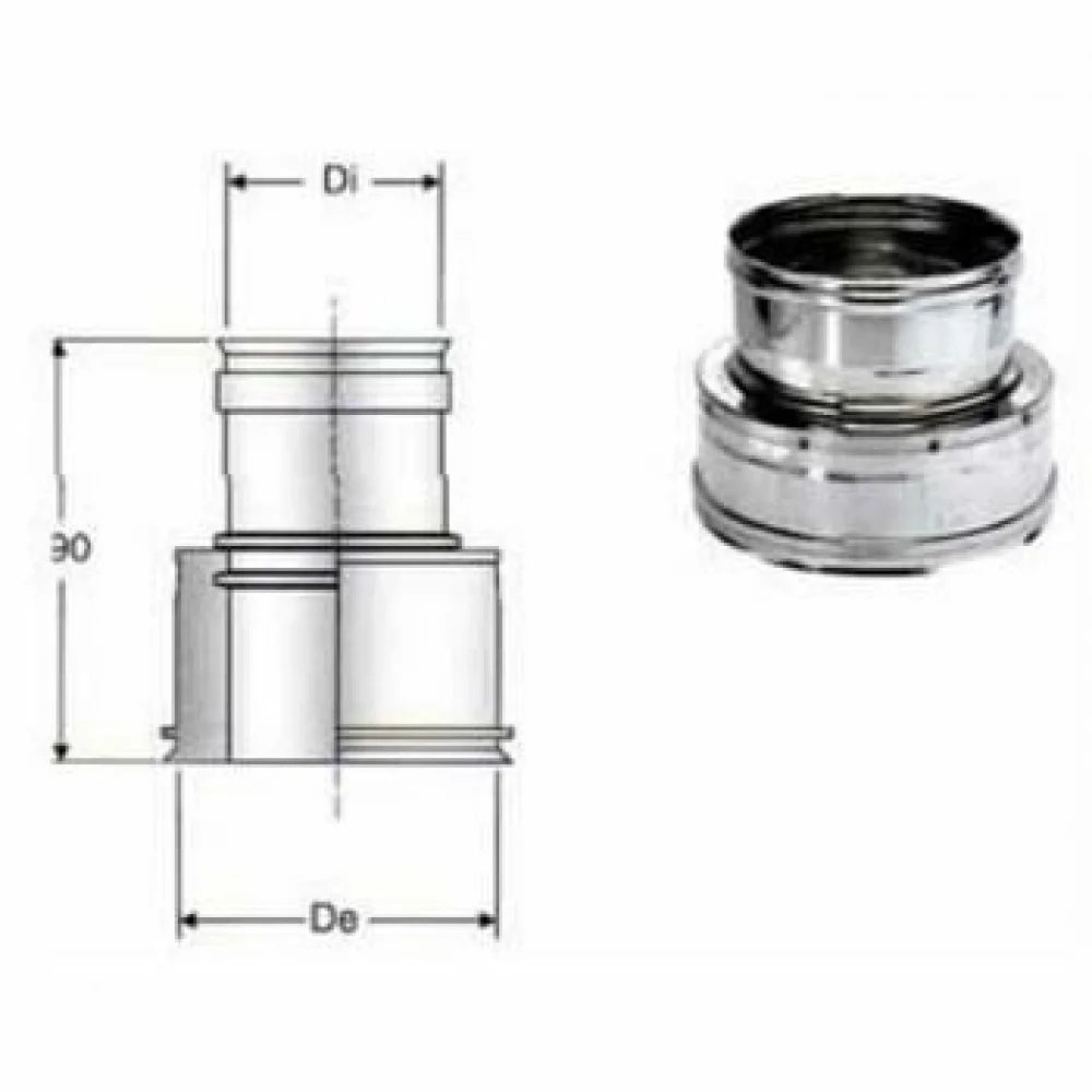 Inox doppia parete aisi 316 giun zione doppia mono d.150 200 b08w