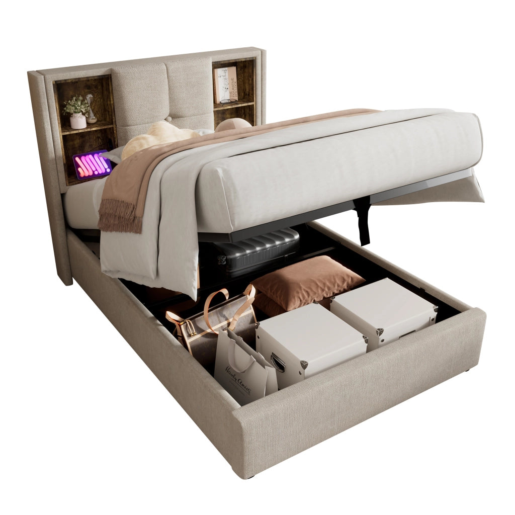 letto imbottito lino naturale 90x200 cm