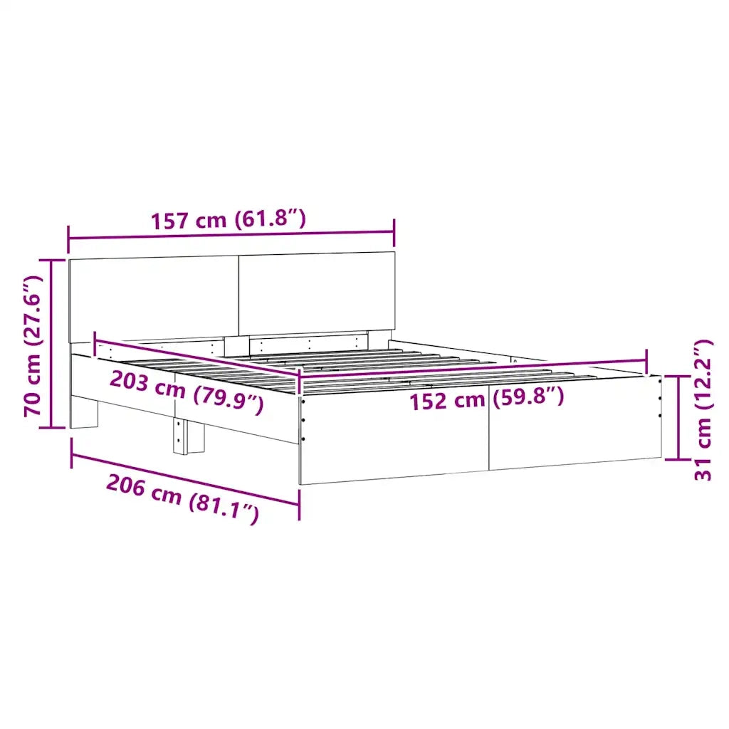 Struttura del letto Sonoma 152 x 203 cm Legno multistrato 3402861