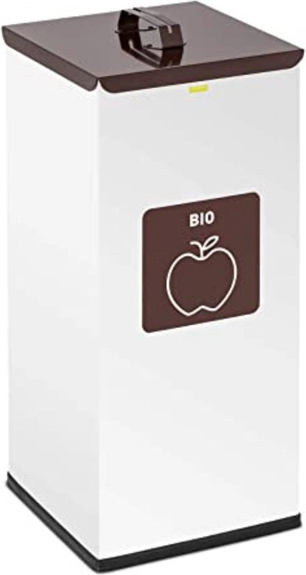 Contenitore per rifiuti 60 Litri - Secchiello per rifiuti 60 Litri - Elevazione manuale - Bianco|Marrone
