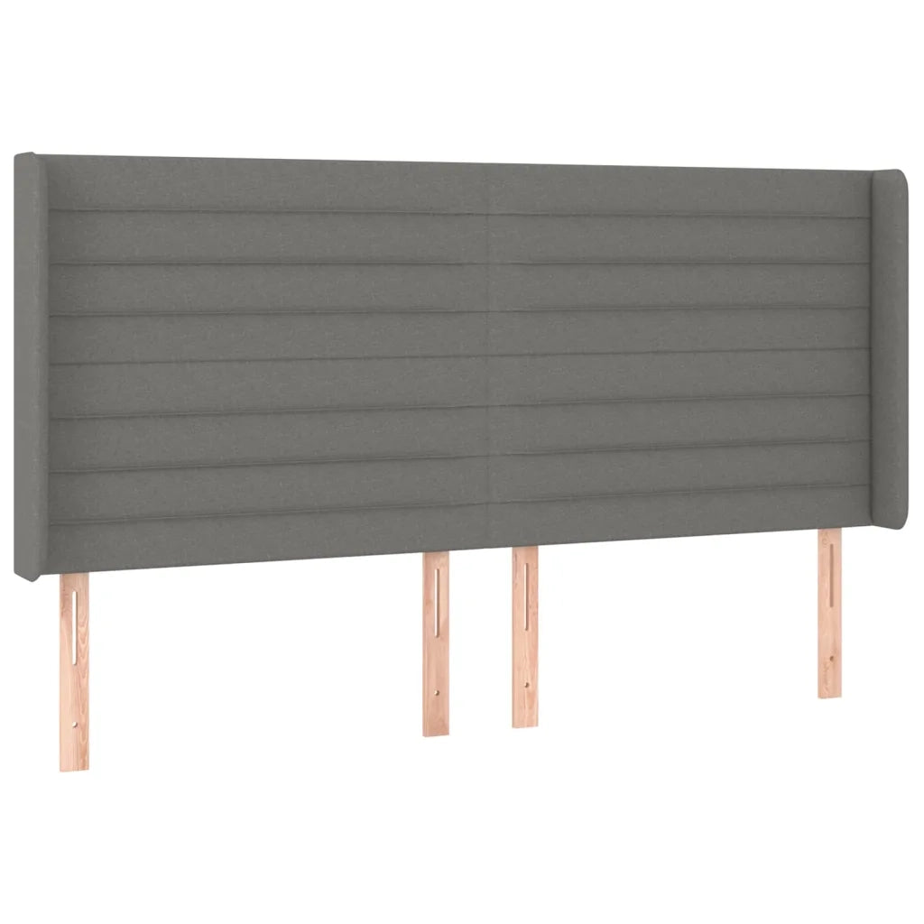 Letto a Molle Materasso e LED Grigio Scuro 200x200cm in Tessuto