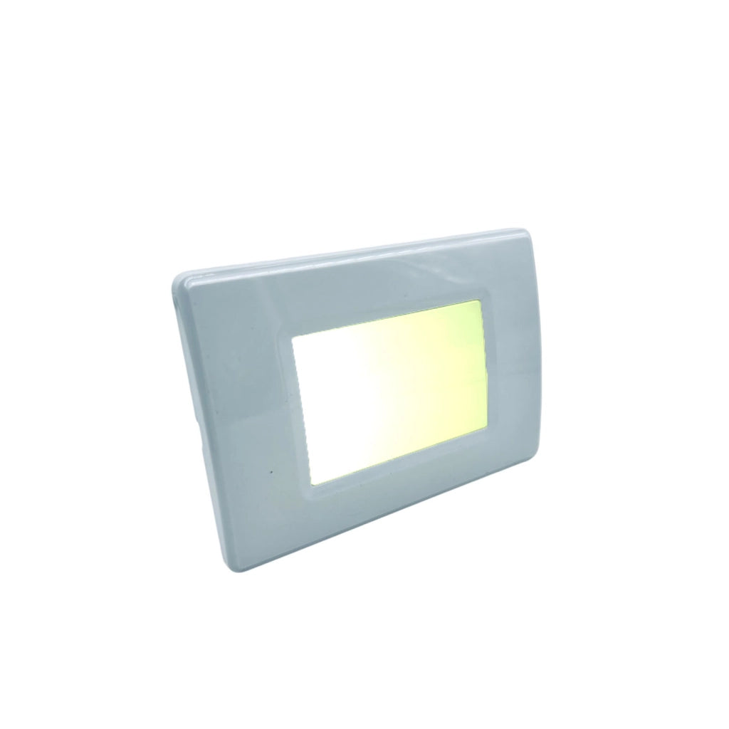Faretto Led segnapasso lampada muro per scatola 503 doppia funzione fisso e emergenza 220v luce bianca naturale