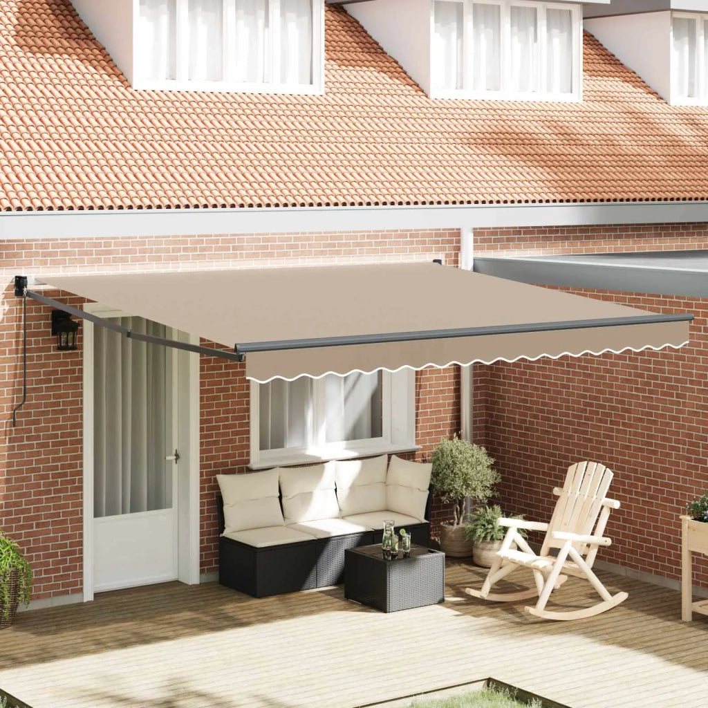 Tenda Retrattile Beige 400 × 300 cm Poliestere e Alluminio 3330617