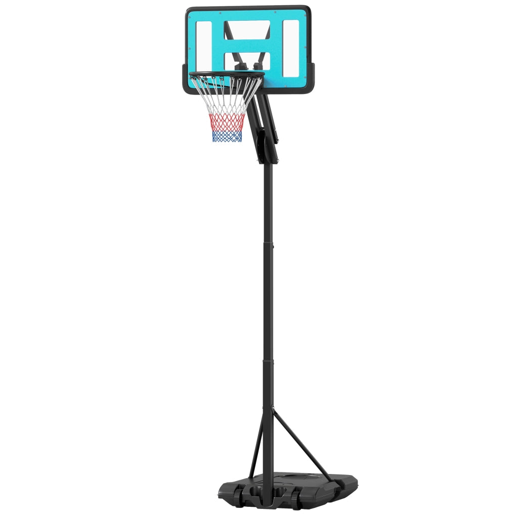Canestro da Basket Regolabile con Ruote ¨C Minimal ¨C Nero, 146-236 cm