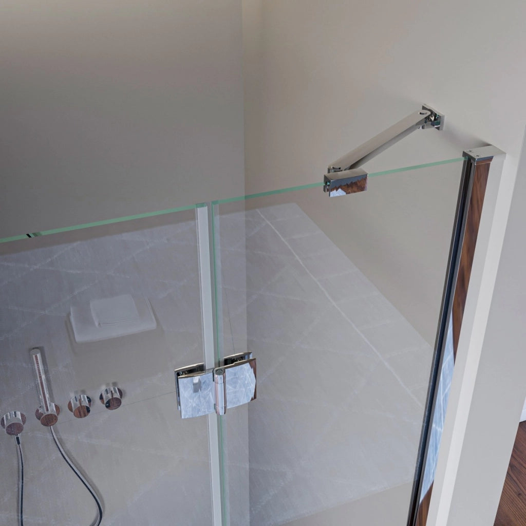 Porta doccia nicchia battente trasparente 8mm h195cm regina, misura 130