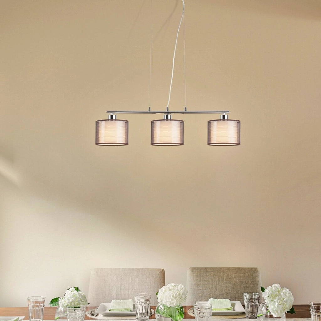 Lampadario Rabalux Anastasia 3xE27 cromo/marrone Ø80 cm