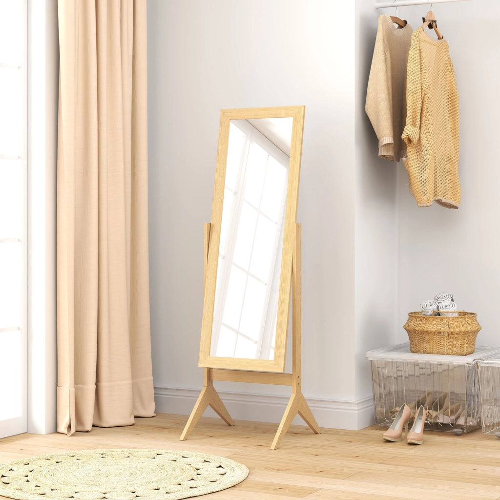 Specchio a Pieno Pieghevole Regolabile ¨C zephmum ¨C Rovere 47x46x148 cm