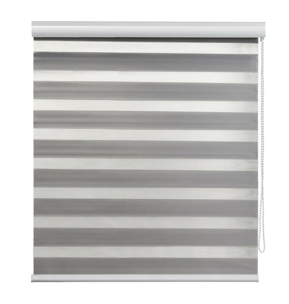 Tenda a Rullo Oscurante con Cassonetto Zebra Ombreggiante Tende Finestra Errebi Dimensioni: 120 x 250 cm, Colore: Grigio