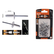 Trade Shop - Set 13 Pezzi Rivetti Rivetto 4.8 X 10 Mm Accessori Bricolage Ferramenta 94980 -