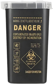 Contenitore per aghi da tatuaggio 1 litro - Perforazione resistente - Compattabile e portatile - Design chiusura a cerniera - Facile da pulire - Cassetto per rifiuti