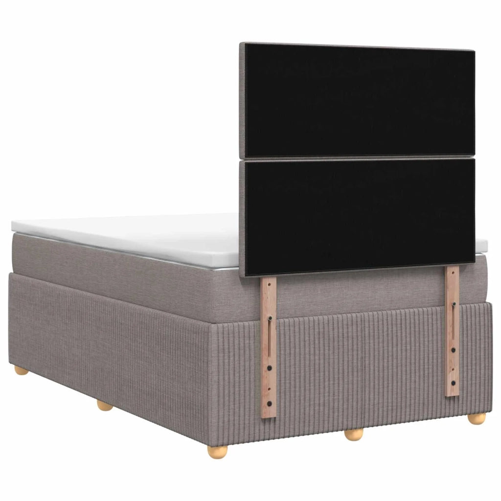 Letto Box Spring LED con Materasso Tortora 120 x 200 cm Tessuto 3455836