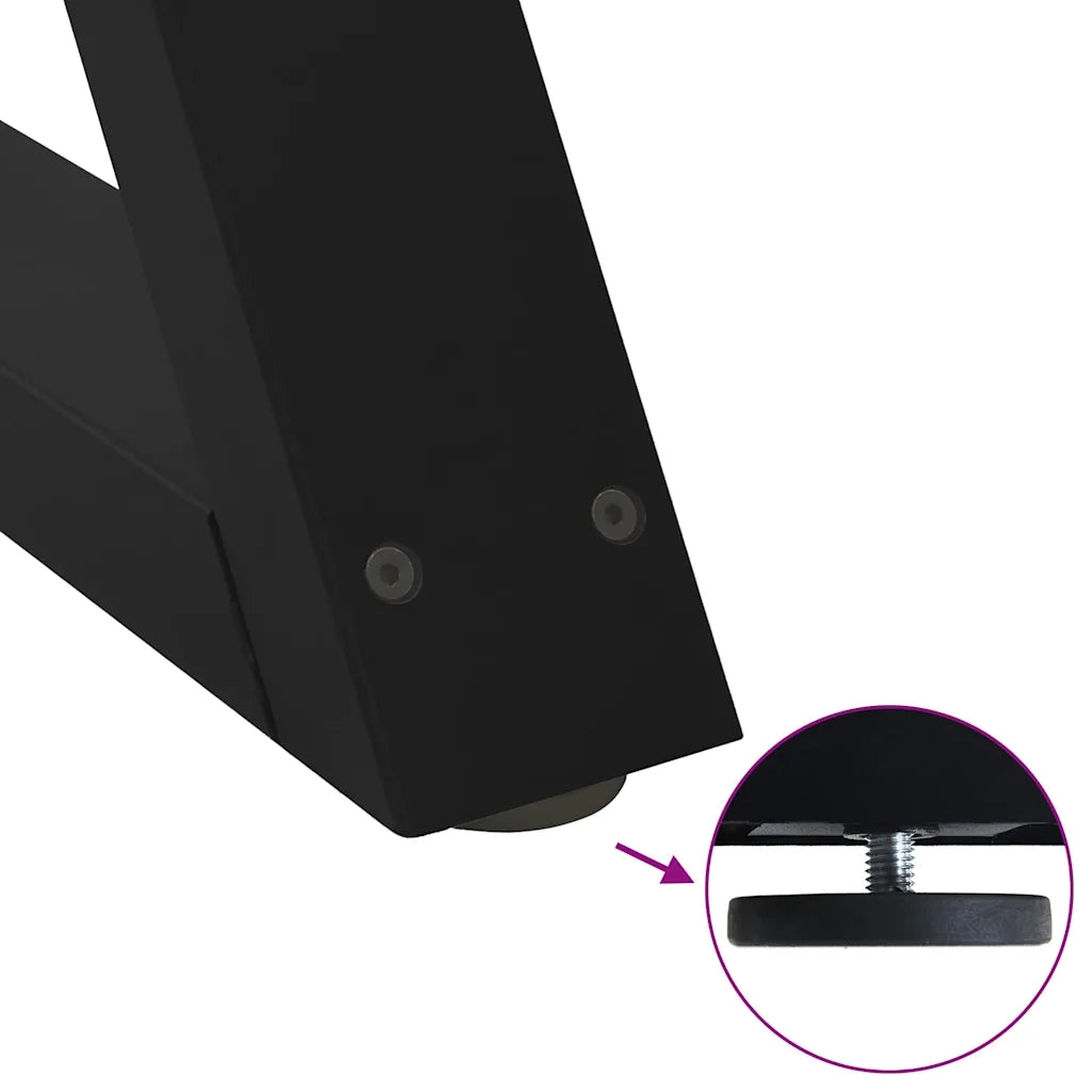 Gambe per Tavolino da Caff¨¨ 2 pz-Set di 2 Gamba per Tavolo Nere 28x(42-43,3) cm Acciaio