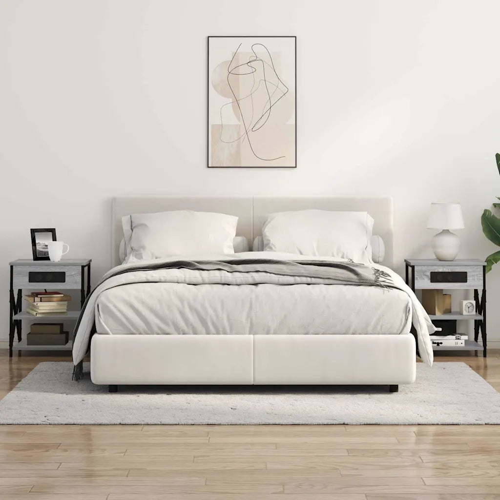 Comodino | Armadio da Notte | Mobiletto da notte con lo scaffale Grigio Sonoma 41 x 31 x 51 cm