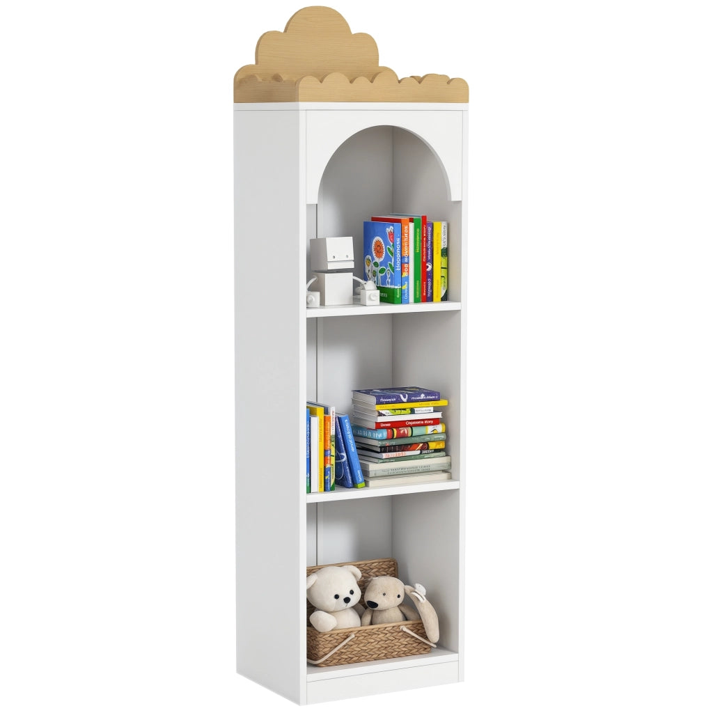 Libreria per Bambini a 3 Livelli ¨C zephmum ¨C Bianco e Naturale