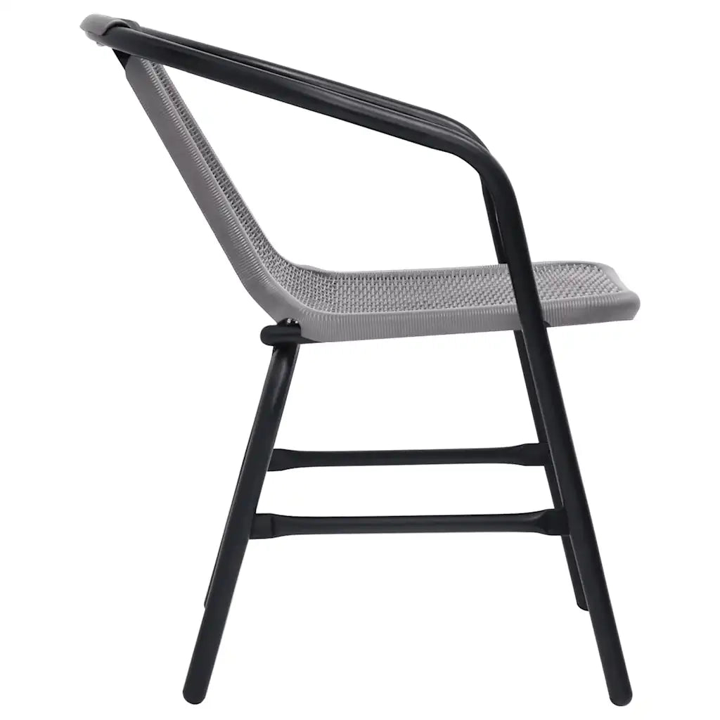 Sedie da Giardino 4 pz Nere Plastica Stile Rattan Acciaio 110kg 312495