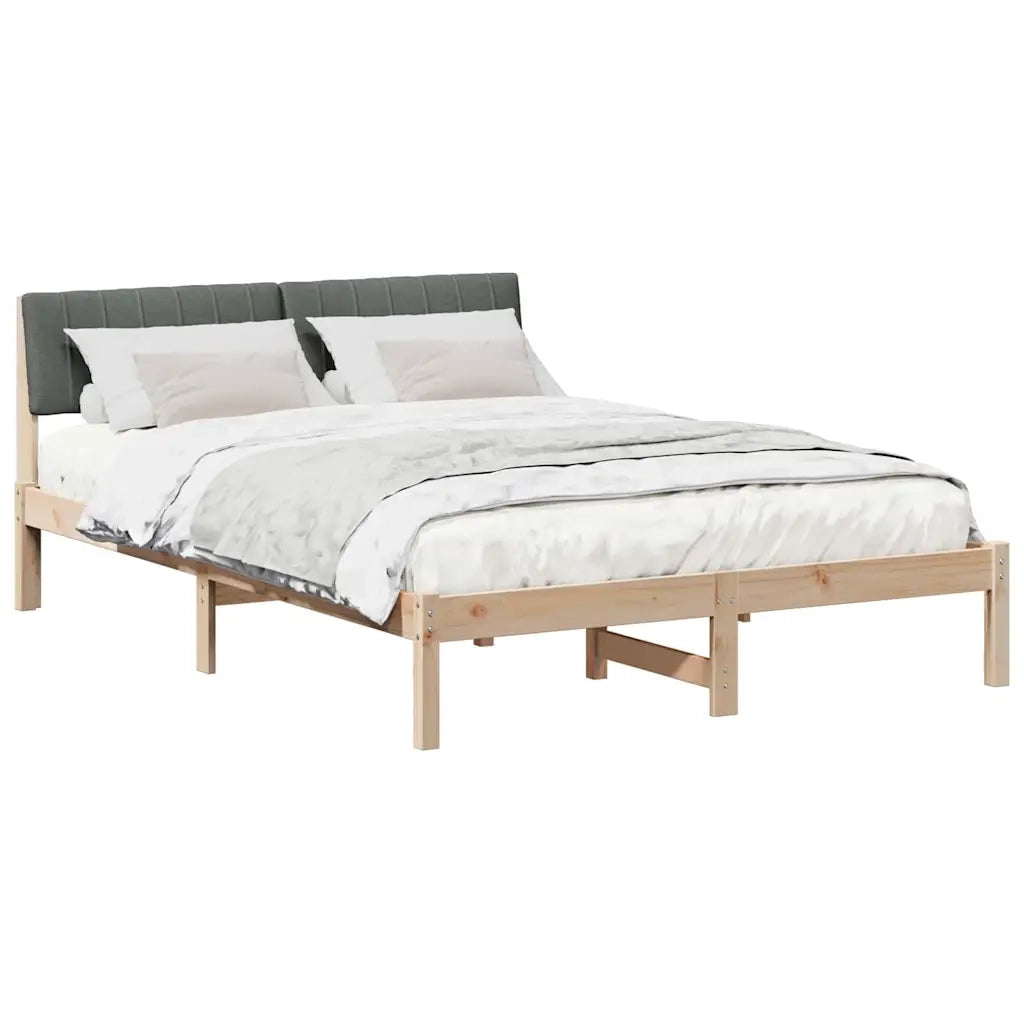 Letto matrimoniale | Letto per adulti | Struttura del Letto marrone e grigio scuro 135 x 190 cm