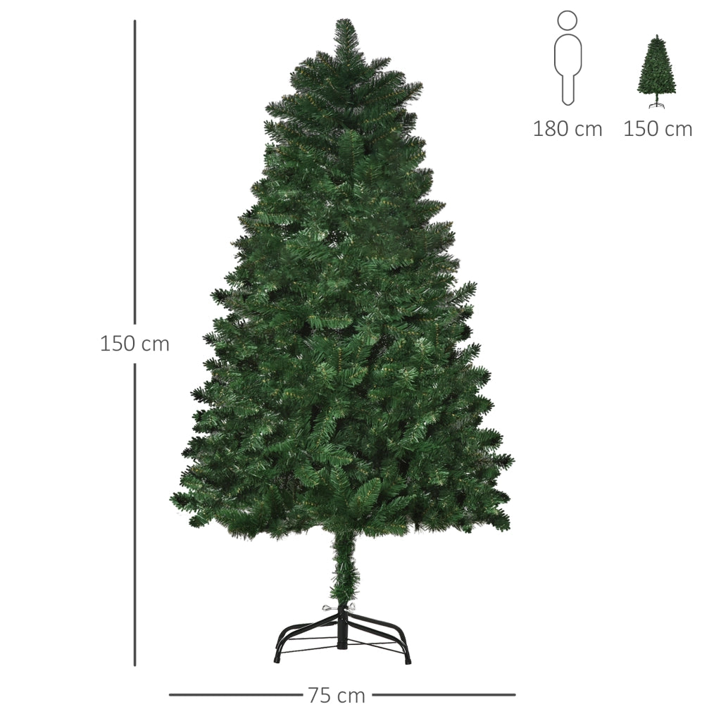 Albero di Natale Artificiale 150 cm ¨C Xylo ¨C 454 Rami PVC Ignifugo Base Pieghevole Verde