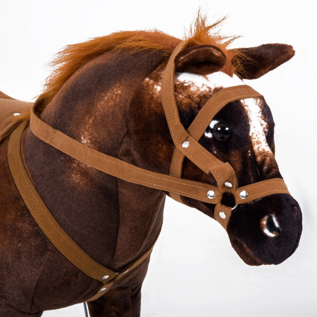Cavallo a Dondolo ¨C Minimal ¨C Marrone e Bianco 85x28x60