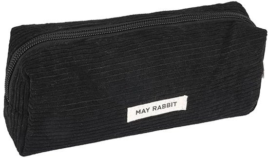 Etui in tessuto corduroy, etui per bambini, piccolo etui in corduroy, etui in corduroy per adulti, etui morbido per ragazze in tessuto corduroy, etui scolastico in corduroy (nero)