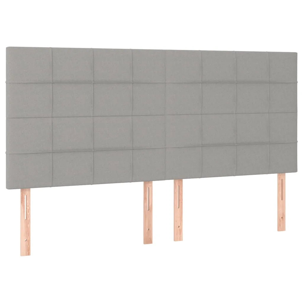 Testiera a LED Grigio Chiaro 160x5x118/128 cm in Tessuto 3122430