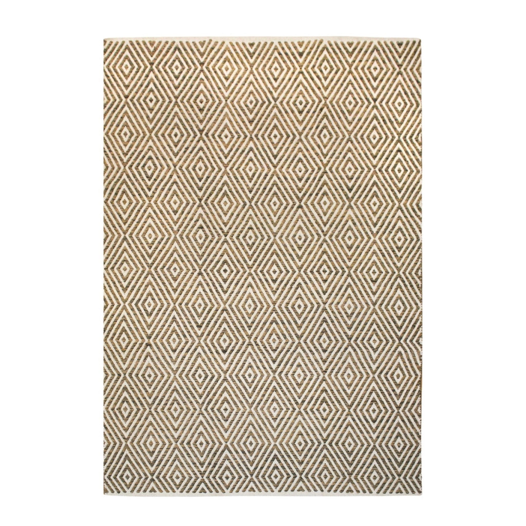 Tappeto a rombi Cocktail 300 in cotone beige e marrone