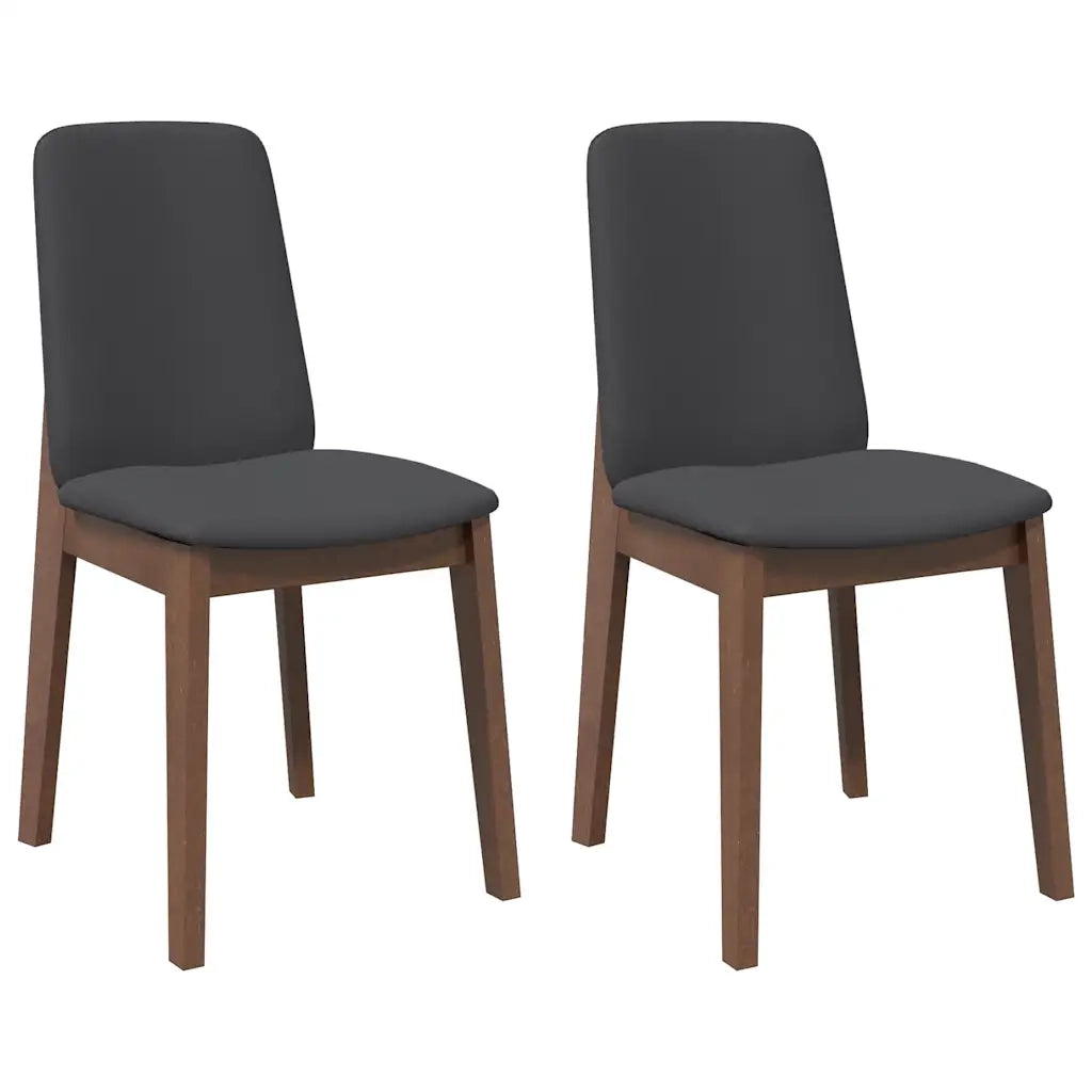 Sedie da Pranzo con Cuscini 2pz Marrone Legno Massello di Hevea 4102444