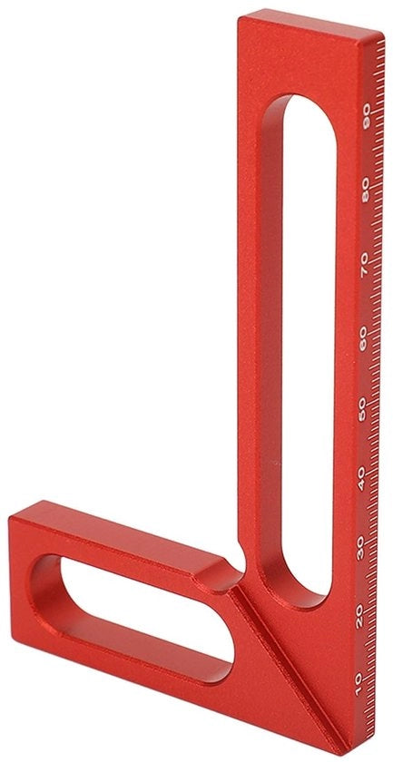 Misuratore angolare 90° rettangolare per carpenteria - misurazione altezza - lega d'alluminio - resistente alla corrosione - duraturo, 100 mm - livella angolare