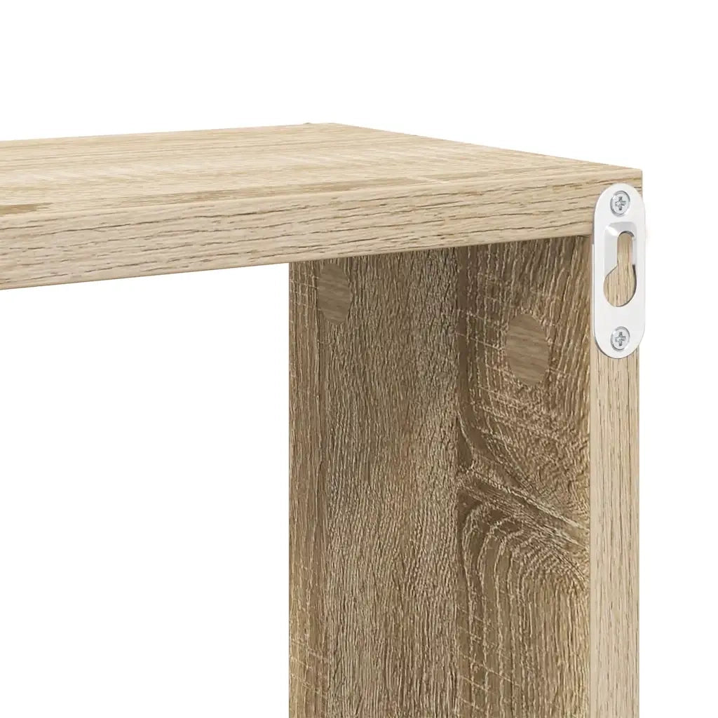 Mensole Parete a Cubo 2pz Rovere Sonoma 60x15x23 cm Multistrato 807142