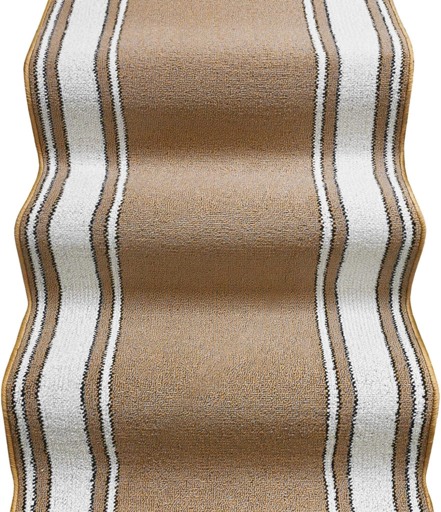 Tappeto Scala Passatoia Ingresso Corsia Scale Antiscivolo Stile Classico Beige 67x750 cm