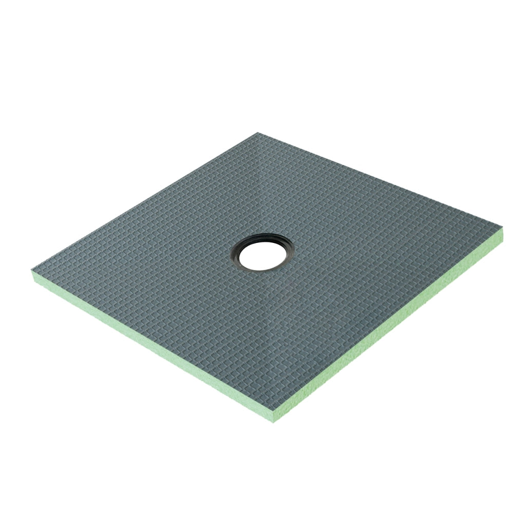 Piatto Doccia Pronto da Piastrellare in Estruso Rigida Polistirene Tagliabile Isolamento per Bagno Dimensione 100x100X4 cm Sifone Piletta incluso