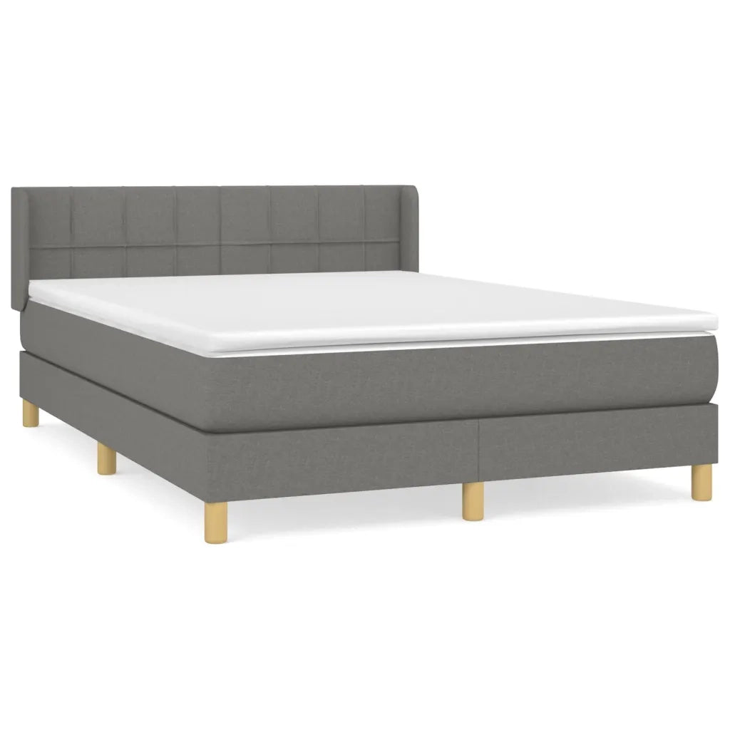 Giroletto a Molle con Materasso Grigio Scuro 140x190 cm Tessuto 3130266