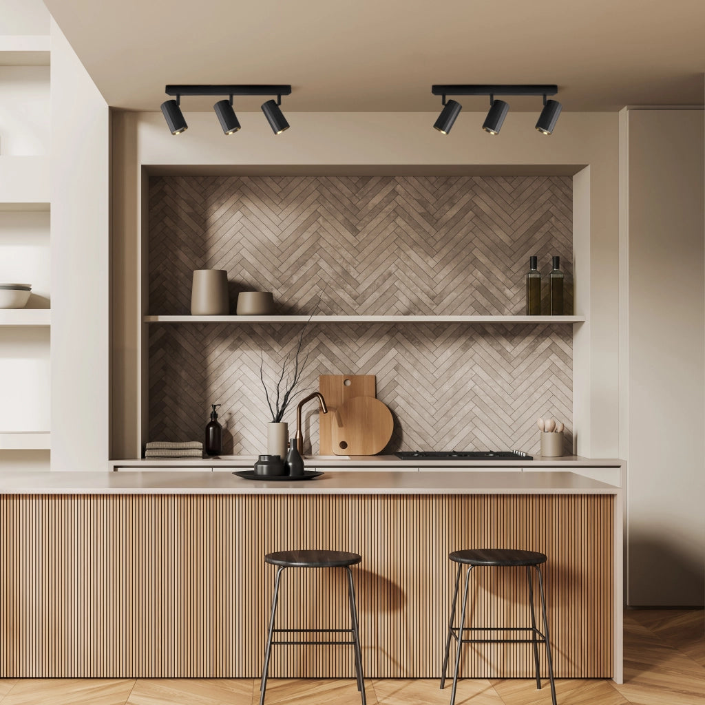 Plafoniera/Applique 3 faretti nero-oro GU10 Nicea Polux
