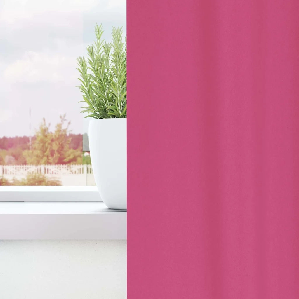 Tende Oscuranti | Tende Blackout con Anelli 2 pz Rosa Vivo 260 x 140 cm