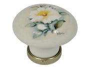 POMOLI TONDI IN PORCELLANA MOD.P04.01 AVORIO DECORO GIGLIO- - ø mm.31x26h. - 5 pezzi METALSTYLE