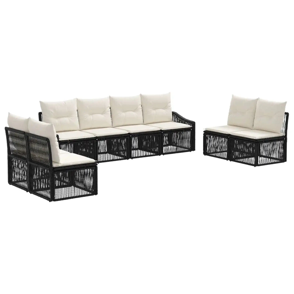 Set Divano da Giardino 8 pz Nero polyrattan 3435979