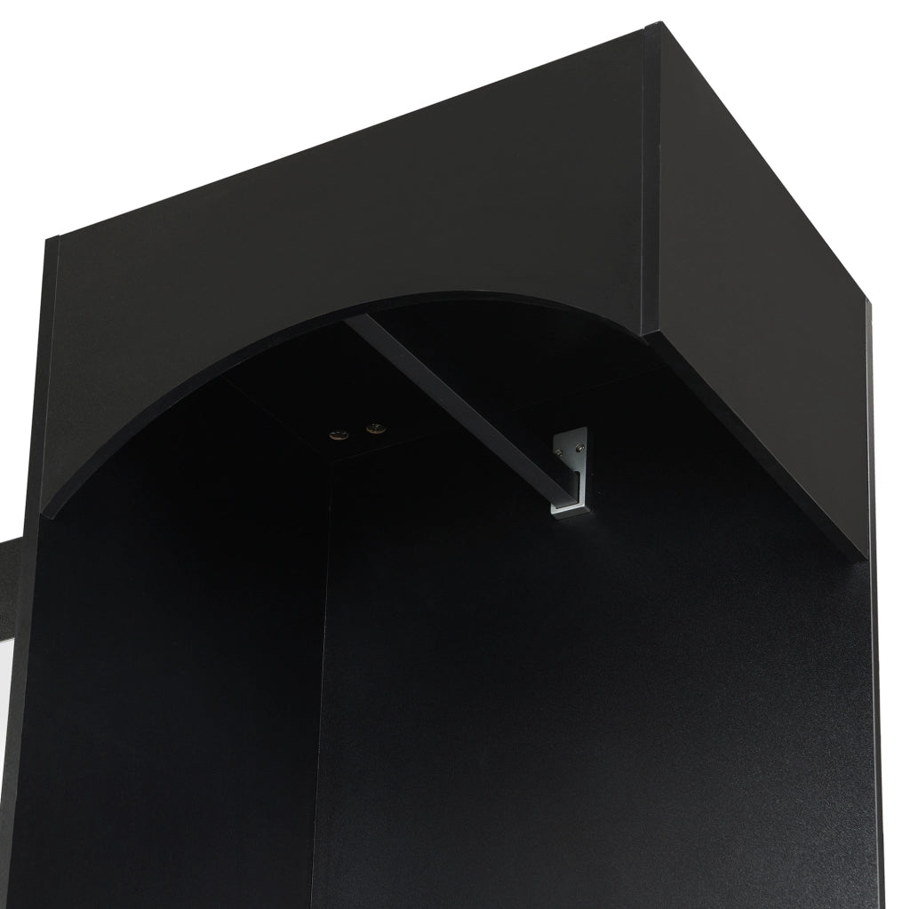 Guardaroba da ingresso 110x33x185.5 cm con scarpiera; specchio e panca nero