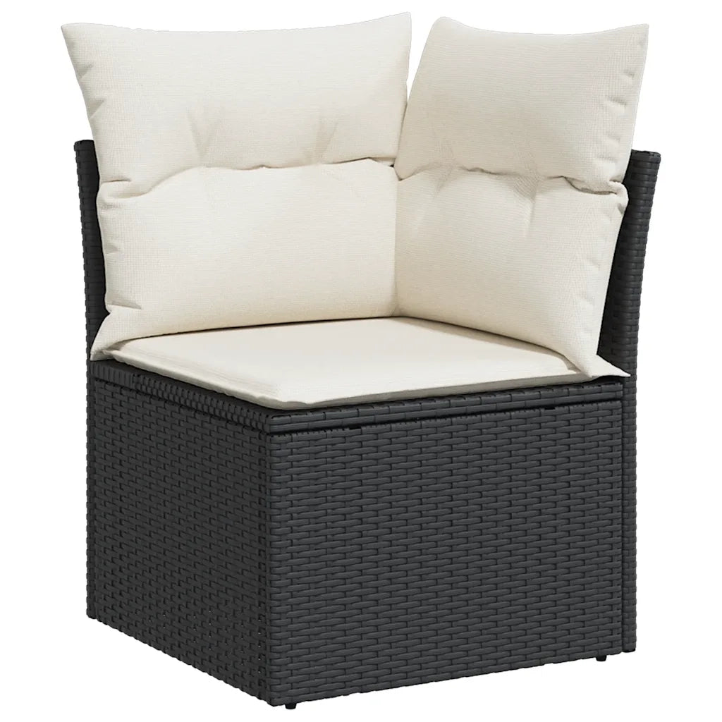 Set Divani da Giardino con Cuscini 7pz Nero Polyrattan 3267306