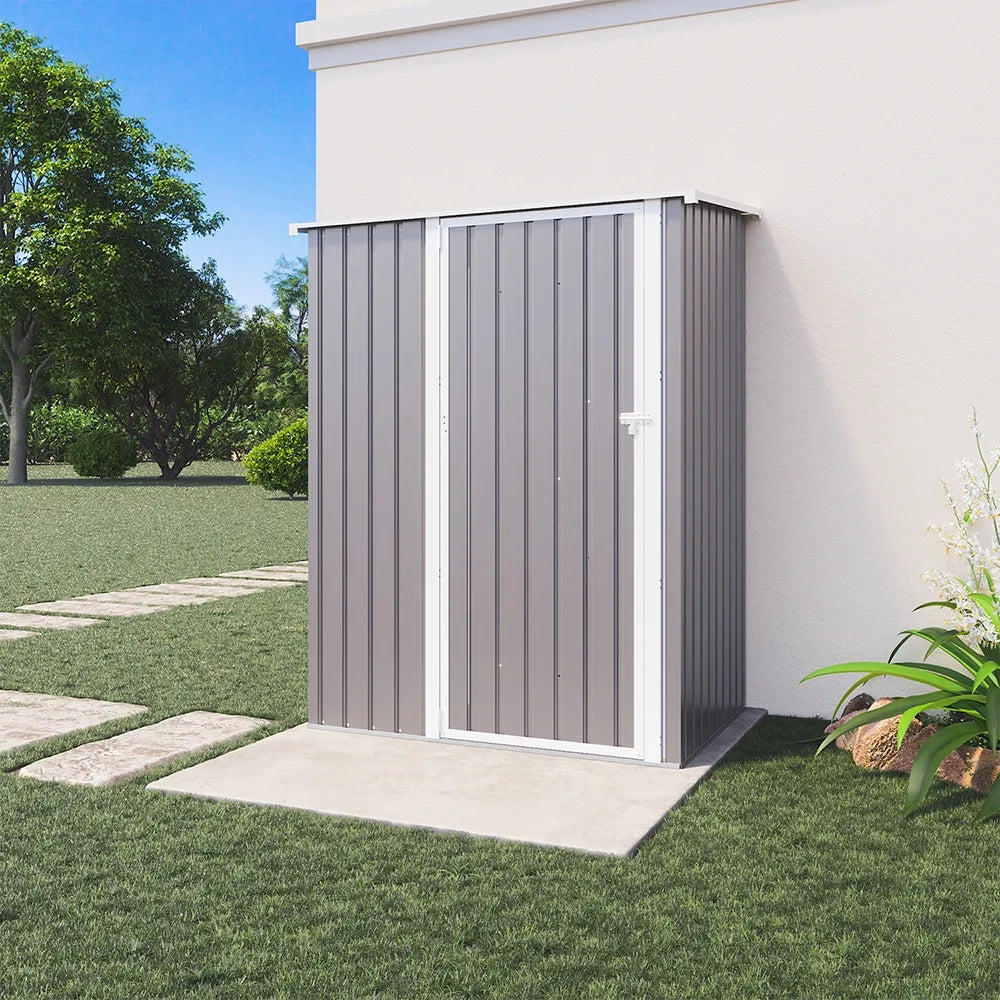 Casetta da giardino in acciaio zincato grigio 1,51x1,03xh1,96 m - 48kg- 1,55 metri quadri