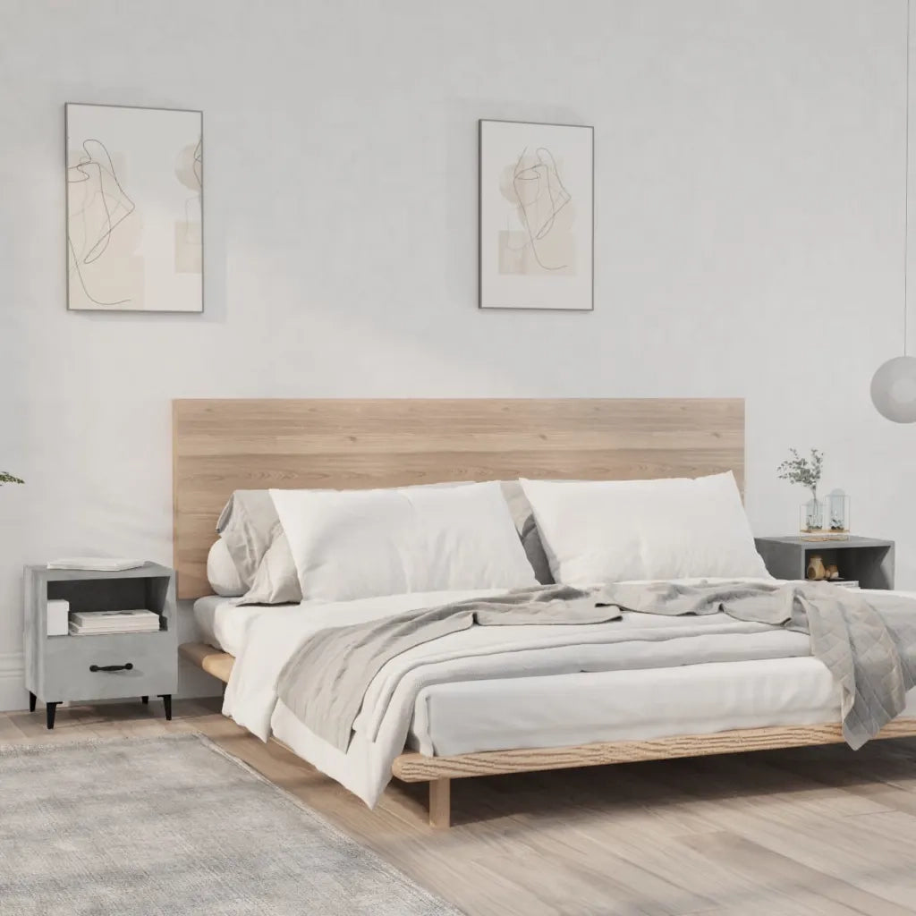 Comodini 2 pz-Set di 2 Tavolino da notte Grigio Cemento in Legno Multistrato 515918