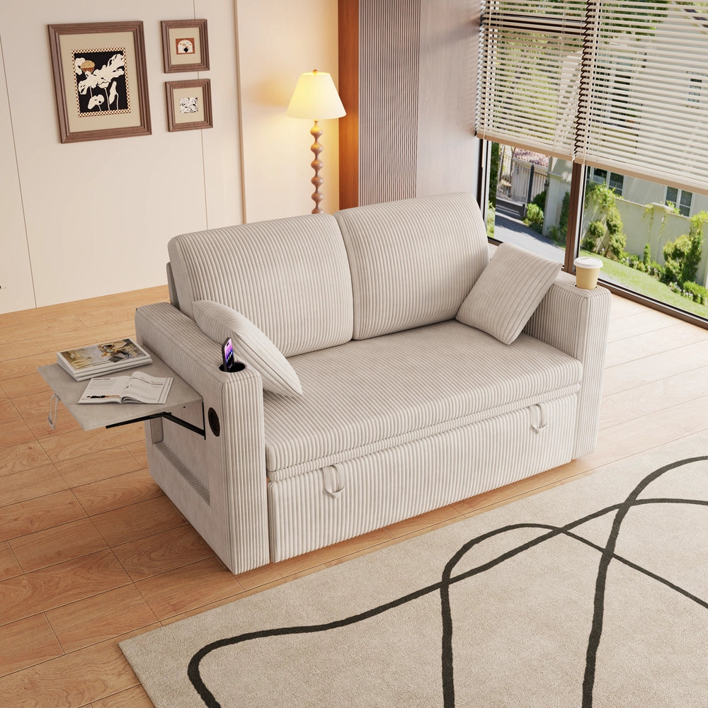 Divano Letto Multifunzione con Schienale Regolabile e Cuscini ¨C Xylo ¨C Grigio