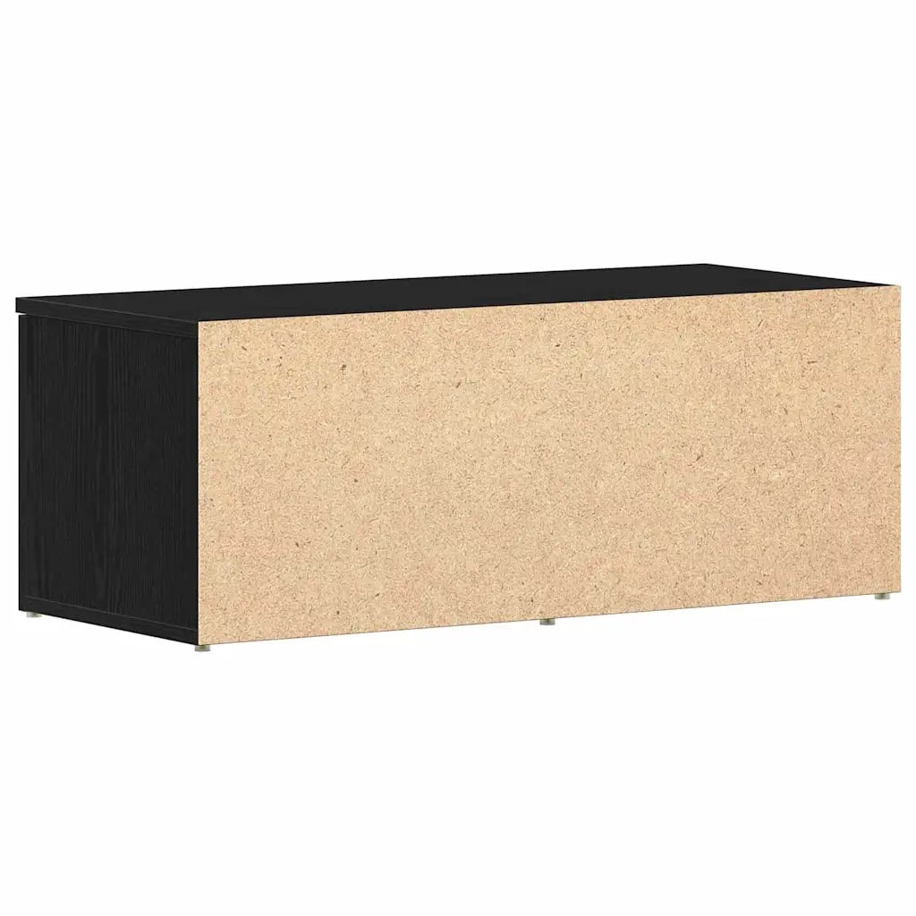 Mobile TV basso con cassetto dal design moderno 80 x 34 x 30 cm in legno composito di rovere nero 02_0051867
