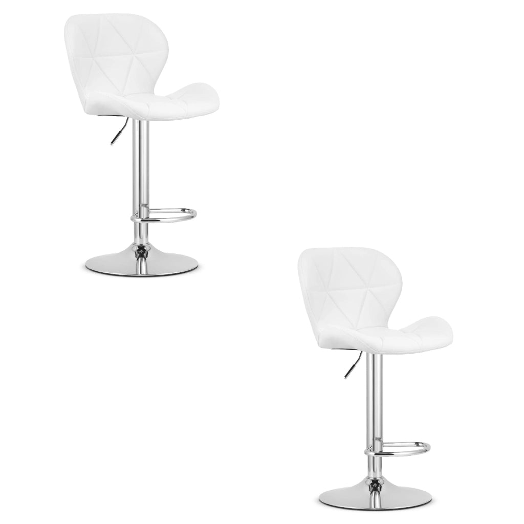 Sgabello VALORA WEST - Similpelle bianca con base cromata x 2