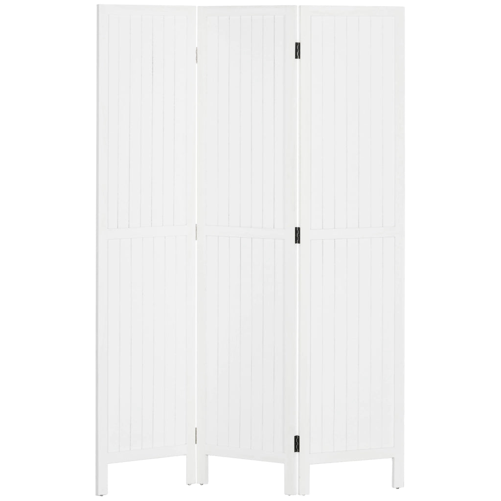 Paravento separatore 3 pannelli legno pieghevole - Xylo - bianco 120x170 cm