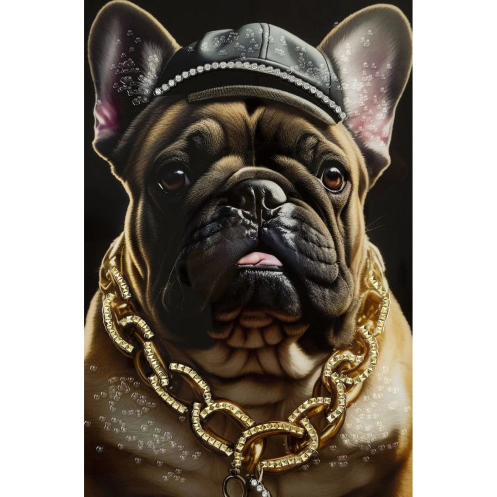 Stampa su Tela Cane 10, Multicolore, Legno, 62x4x82 cm